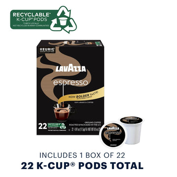 Lavazza Espresso Italiano Single-Serve Coffee K-Cups For Keurig Brewer, Medium Roast, 22 Count Box (Pack Of 4), 88Count