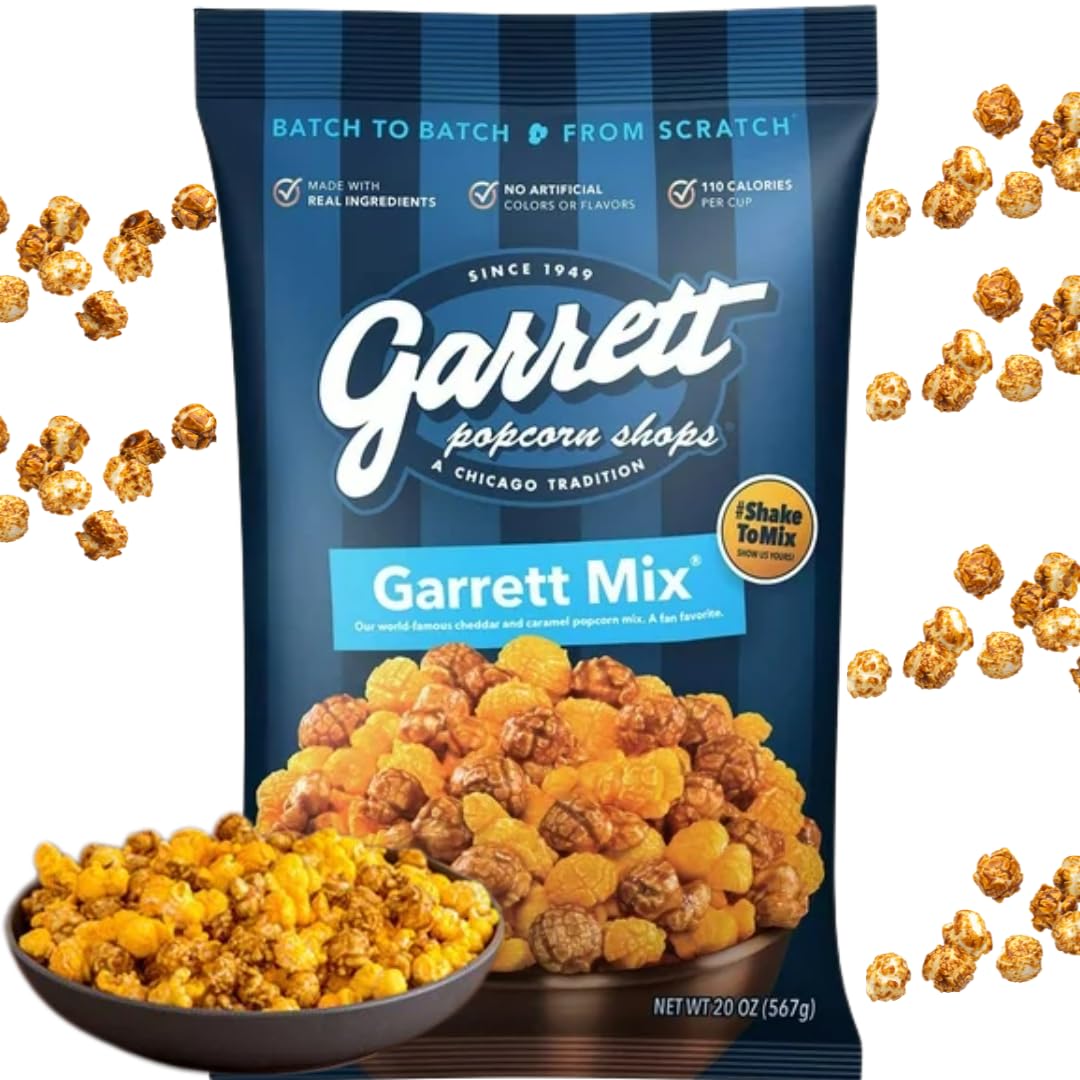 Caramel Corn And Cheese Popcorn Garretmix– Gourmet Sweet & Salty Chicago-Style Snack, (20 Oz Bags) – Perfect For Gifts, Parties & Movie Nights, Halloween Snack