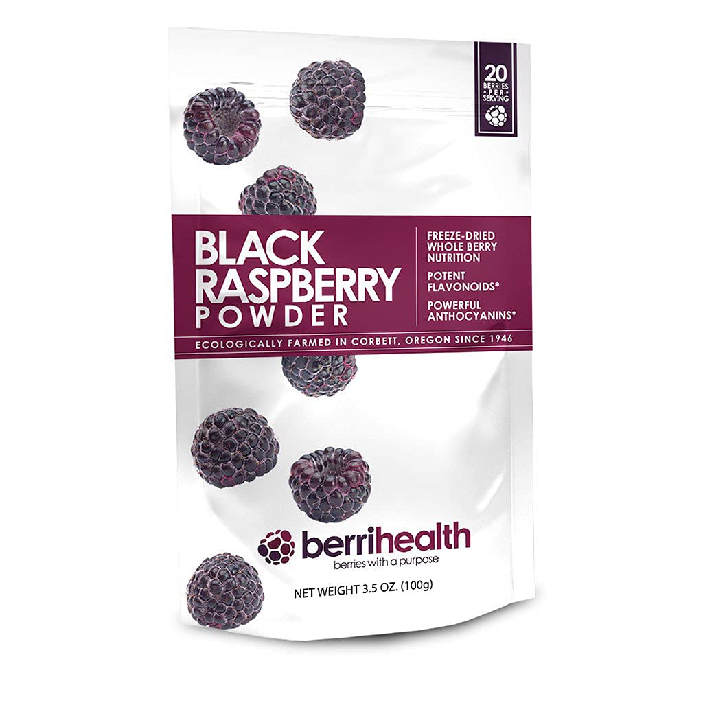 BerriHealth Black Raspberry Powder - 100% Authentic, 100 Grams (3.52 Ounce) - Model BHP100