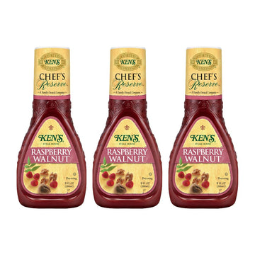 Kens Steak House Raspberry Walnut Dressing, 9 Ounce (Pack of 3), Flavorful Salad Dressing