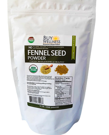 Buy Wellness Organic Fennel Seeds Powder, Non-GMO, Gluten-Free, 16 oz Bulk Pack