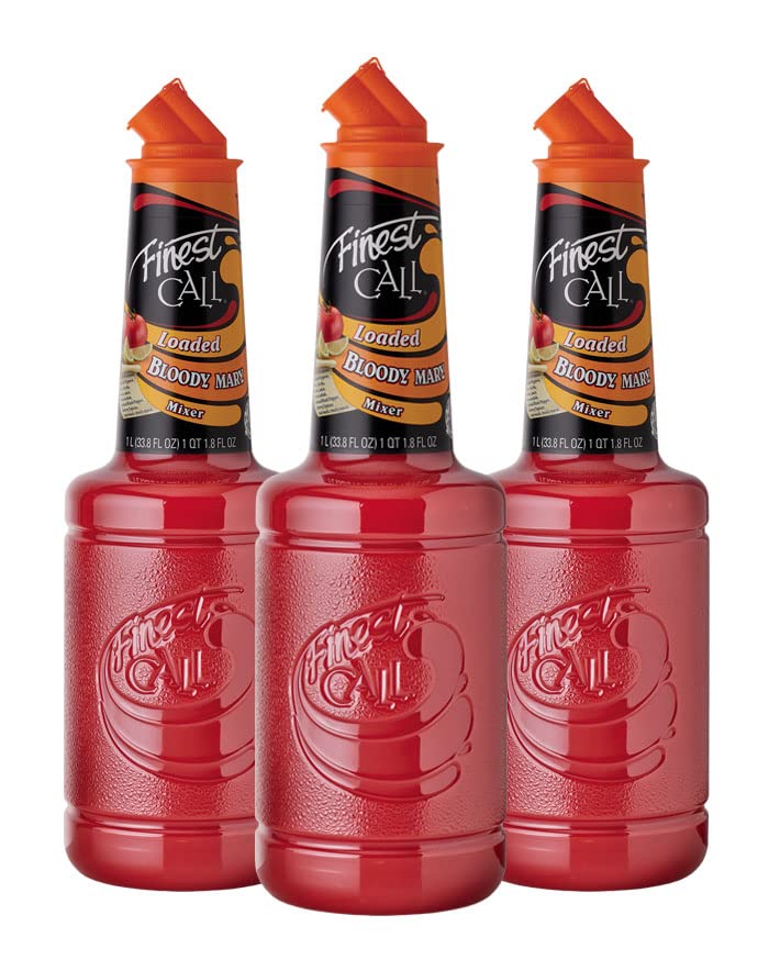 Finest Call Premium Bloody Mary Drink Mix, 1 Liter Bottle, Pack of 3, 33.8 Fl Oz