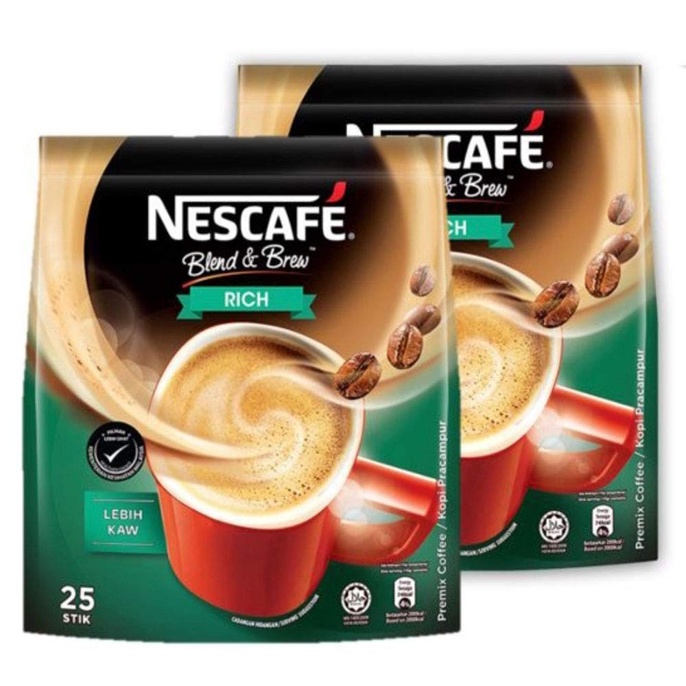 2 Pack - Nescaf   3 In 1 Rich Instant Coffee (50 Sticks Total) Made From Premium Quality Beans Offers A Relaxing Flavor But With