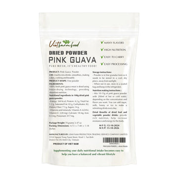 Pink Guava Powder 2.47 Oz (70G): Freeze-Dried Extracted From 100% Pure, Sugar-Free. Used To Mix Mixed Drinks Fresh Fruit Juice,
