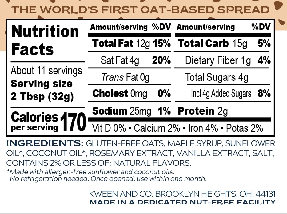 Oat Haus Cookie Dough Granola Butter (Chipless) | Peanut-Free, Almond (Tree-Nut) Free, & School-Safe (Top 8 Allergen Free) | Sunflower Seed & Cookie Dough Alternative