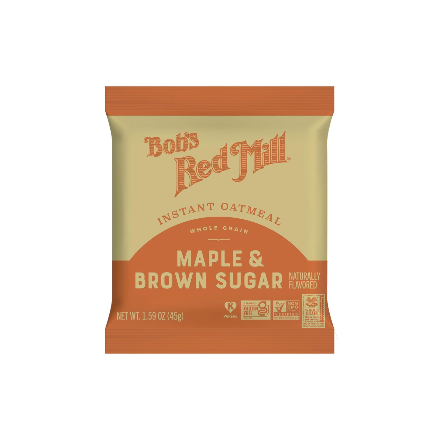 Bobs Red Mill Instant Oatmeal  Maple Brown Sugar  6 Packets Total  Non-GMO  Gluten Free  Whole Grain