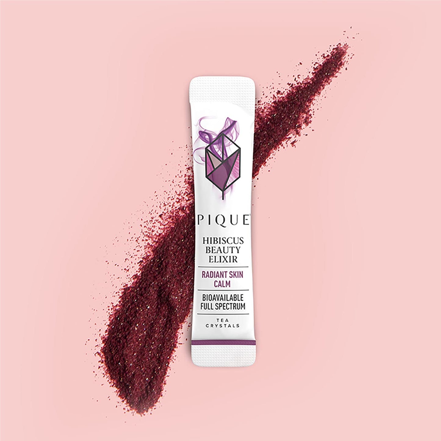 PIQUE Pique Organic Hibiscus Tea Crystals - Caffeine-Free Herbal Tea, 28 Single Serve Sticks (Pack of 2)