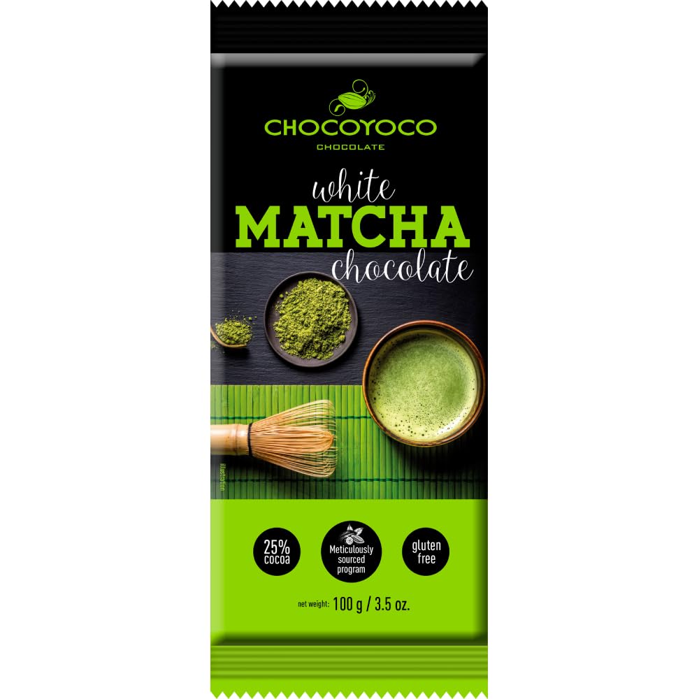 Chocoyoco Chocolate Bar (3.5 Ounce (Pack Of 5)  Matcha  White Chocolate)
