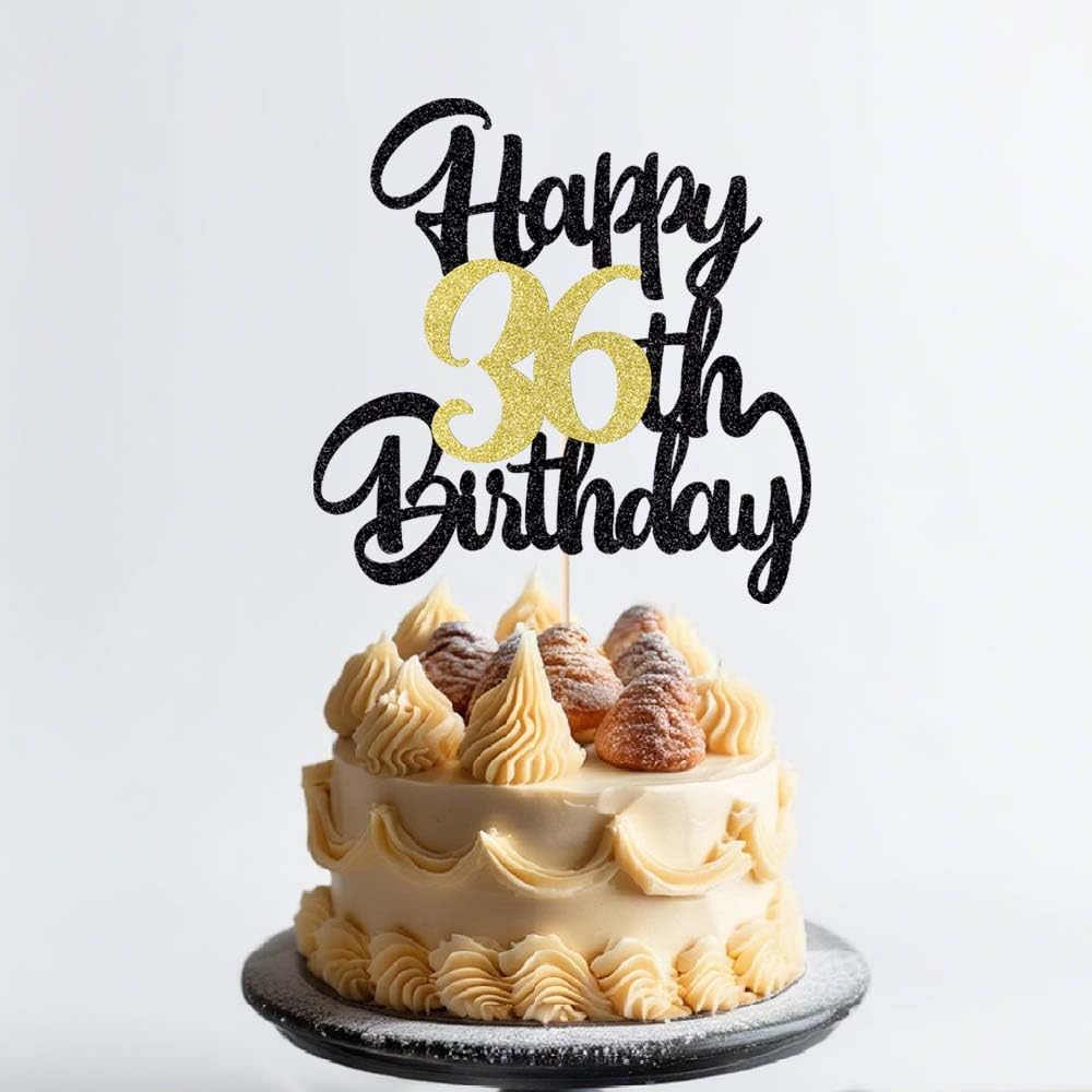 Klionjor 36Th Happy Birthday Cake Topper Happy Birthday Cake Decoration 36Th Birthday Party Decoration Gift Plugin