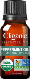 Cliganic Usda Organic Peppermint Essential Oil, 100% Pure Natural Undiluted, For Aromatherapy  Non-Gmo Verified