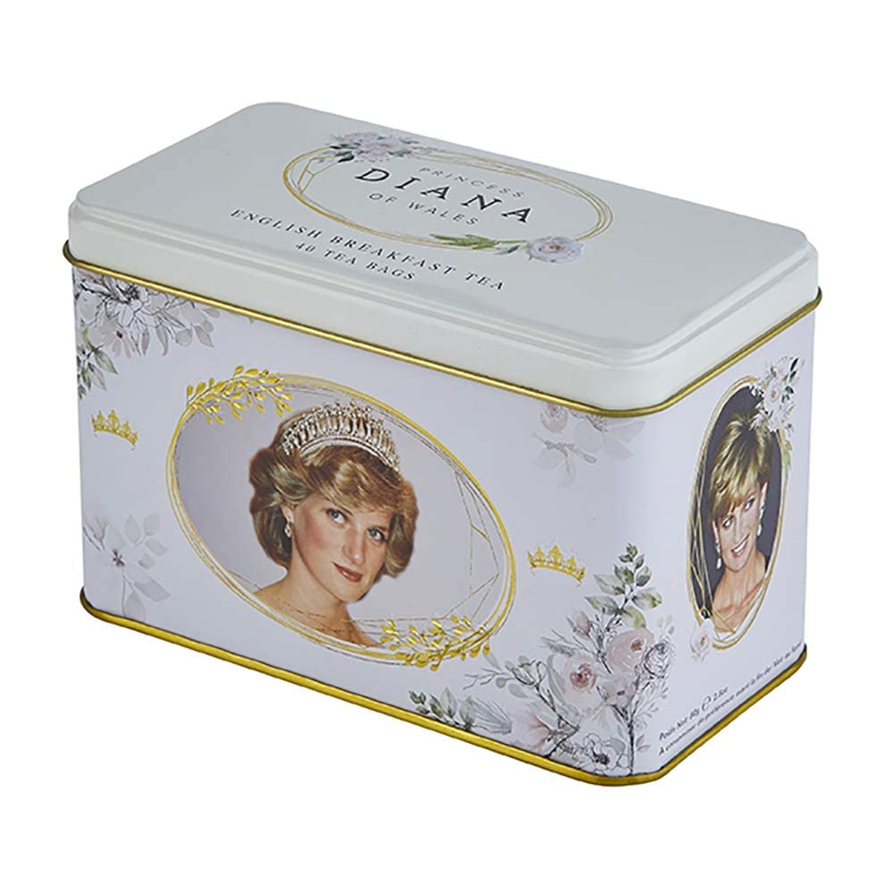 Diana Princess Of Wales Tea Tin With 40 English Breakfast Teabags