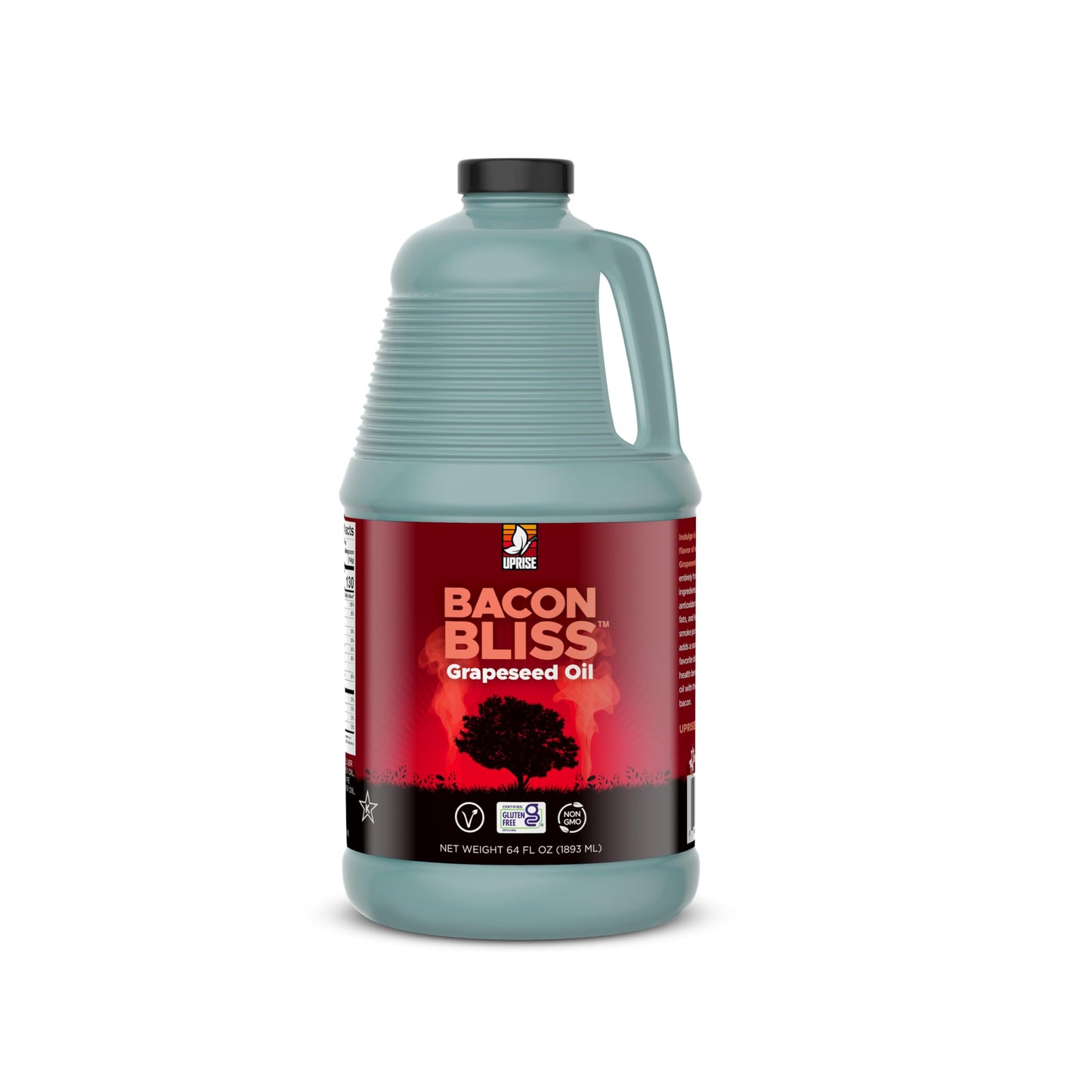 Bacon Bliss Grapeseed Oil 64 OZ (High Smoke Point, Gluten-Free, Non-GMO, Plant-Based)