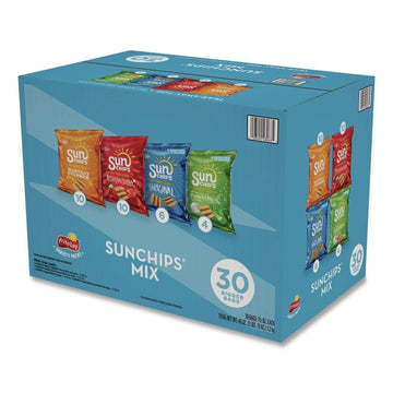 Sunchips Variety Mix, Assorted Flavors, 1.5 Oz Bags, 30 Bags/Box