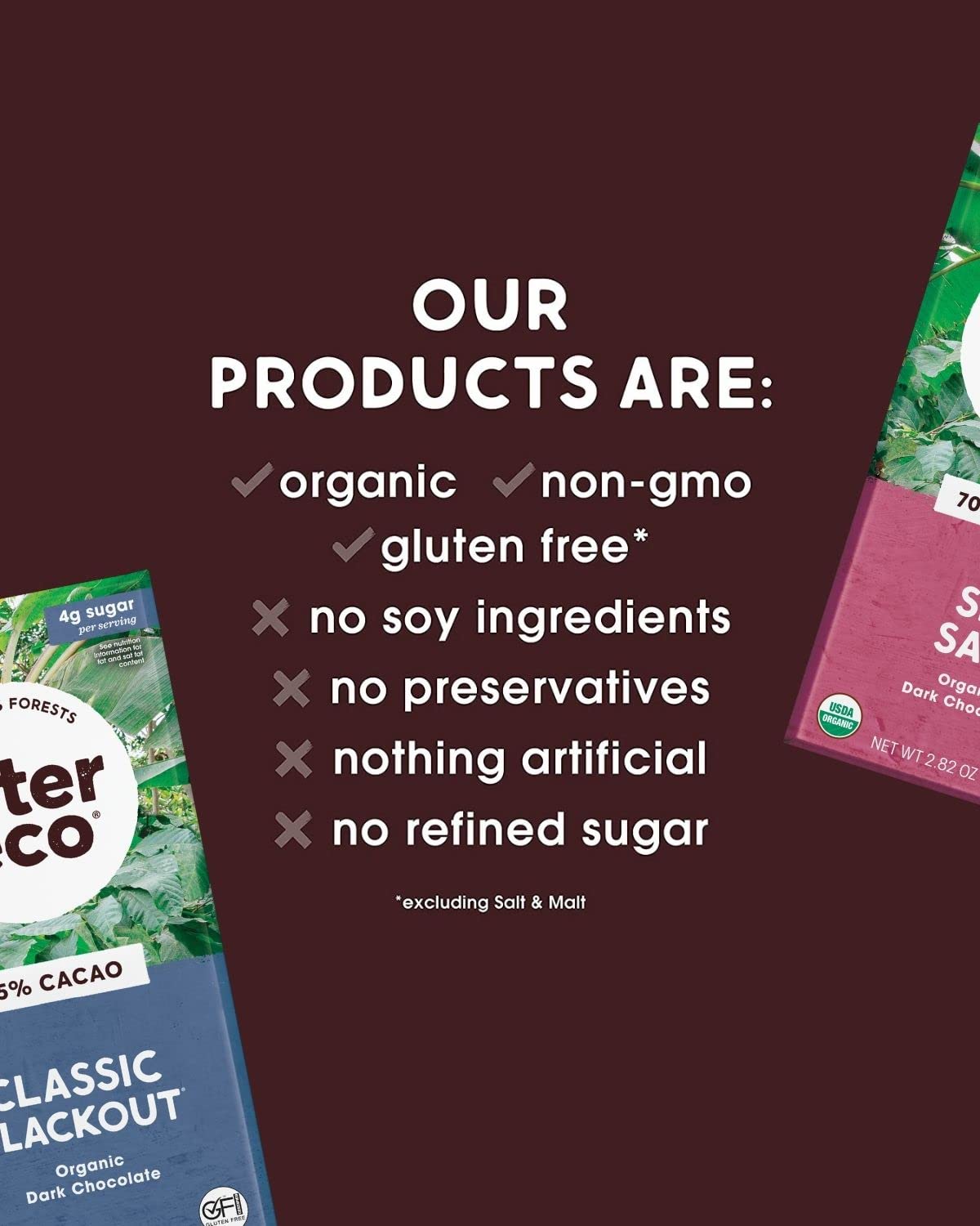 Alter Eco | Dark Chocolate Bars | Pure Dark Cocoa, Fair Trade, Organic, Non-Gmo, Gluten Free (6-Pack Dark Sea Salt)