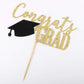 Palasasa Congrats Grad Cake Topper, 2024 Graduate Party Decorations (Gold 6.6Inch)