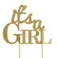 All About Details Silver It'S-A-Girl Cake Topper, 1Pc, Baby Shower Cake Topper, Party Decor, Baby Shower Decoration, Glitter Top