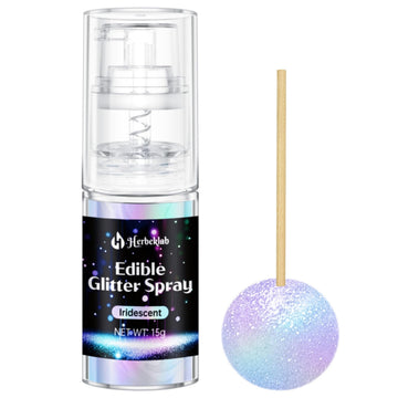 Iridescent Edible Glitter Spray - 15g Edible Iridescent Glitter for Cakes Food Grade Rainbow Cake Sprinkles for Chocolate Strawb