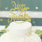Yetxel Gold Glitter Cake Topper for 27th Anniversary - Paper Decoration, 27th Wedding/Birthday Party, Elegant Design