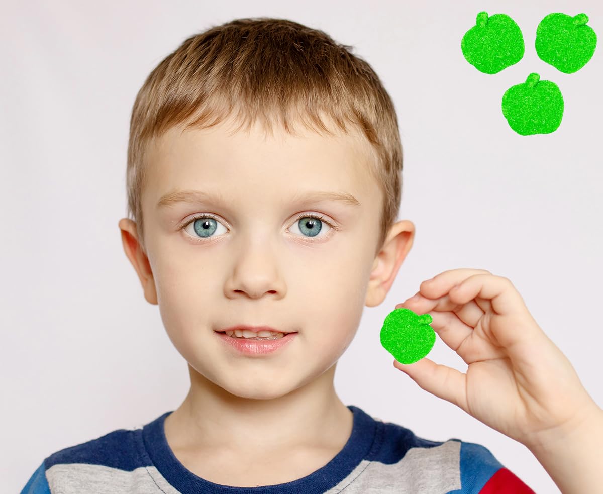 Fruidles Frosted Sour Green Apples Gummi Candy, Delicious Sugar Coated Fruit Flavors Gummies (4.4 Pounds)