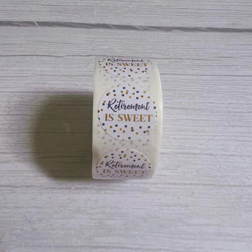 Retirement Is Sweet Stickers For Chocolate, Retirement Gifts Labels For Women Men, Party Favors Treat Bags Candy Sticker, Blue Golden Retirements Chocolate Wrapping Tags 500Pcs