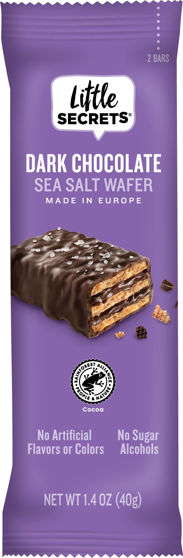 Little Secrets Dark Chocolate Crispy Wafers | 60 Minis | Made In Europe | Nothing Artificial & No Sugar Alcohols | Sustainable C