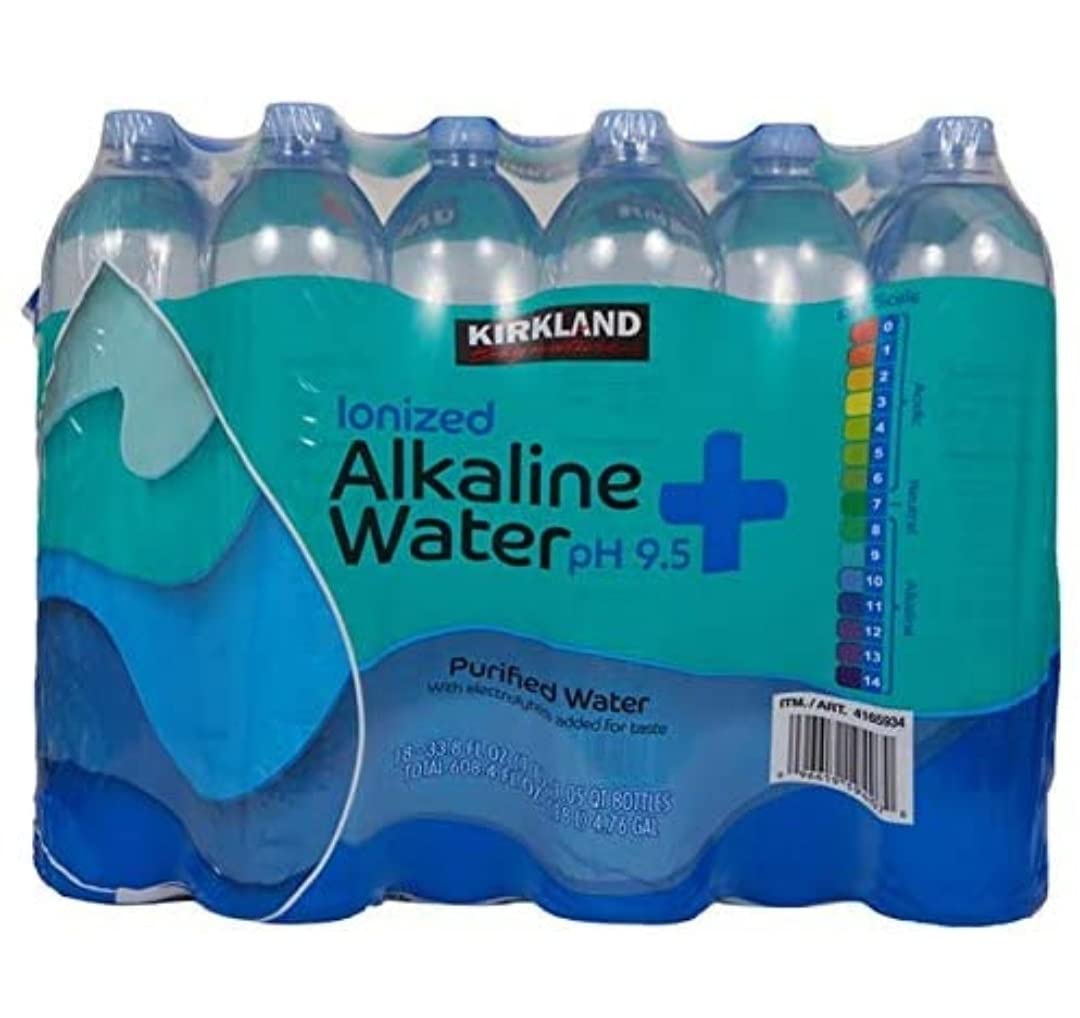 Kirkland Signature Alkaline Water, 33.8 Fl Oz (Pack Of 18)