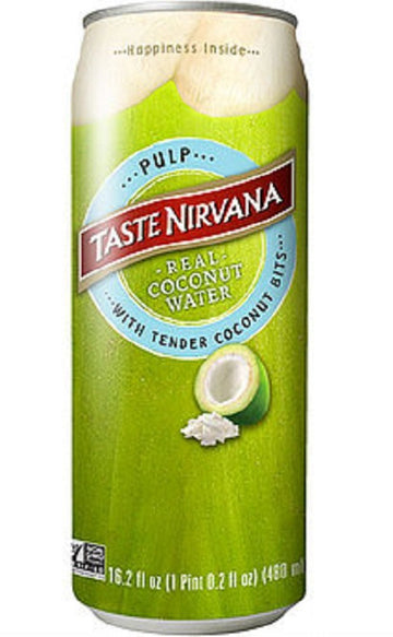 Taste Nirvana Coconut Water with Tender Coconut Bits, 16.2 Fl Oz Pack of 12, Refreshing Natural Beverage