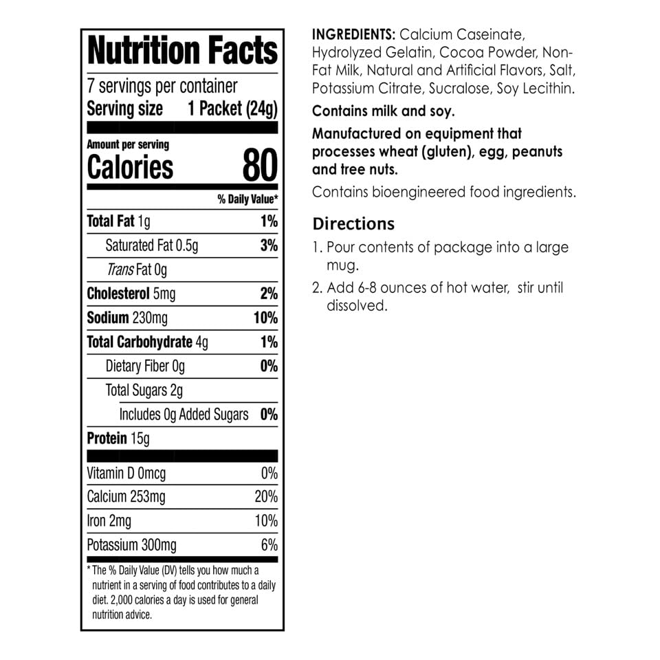 BariWise Protein Hot Chocolate, Low Sugar, Low Carb, Keto Friendly, Gluten Free, 7ct, 0.85 Ounce