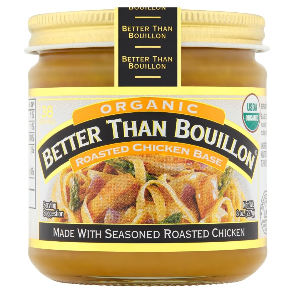 Better Than Bouillon Brand All Organic Variety Pack With 1 Roasted Chicken, 1 Roasted Beef And 1 Seasoned Vegetable, 8 Ounce Jar