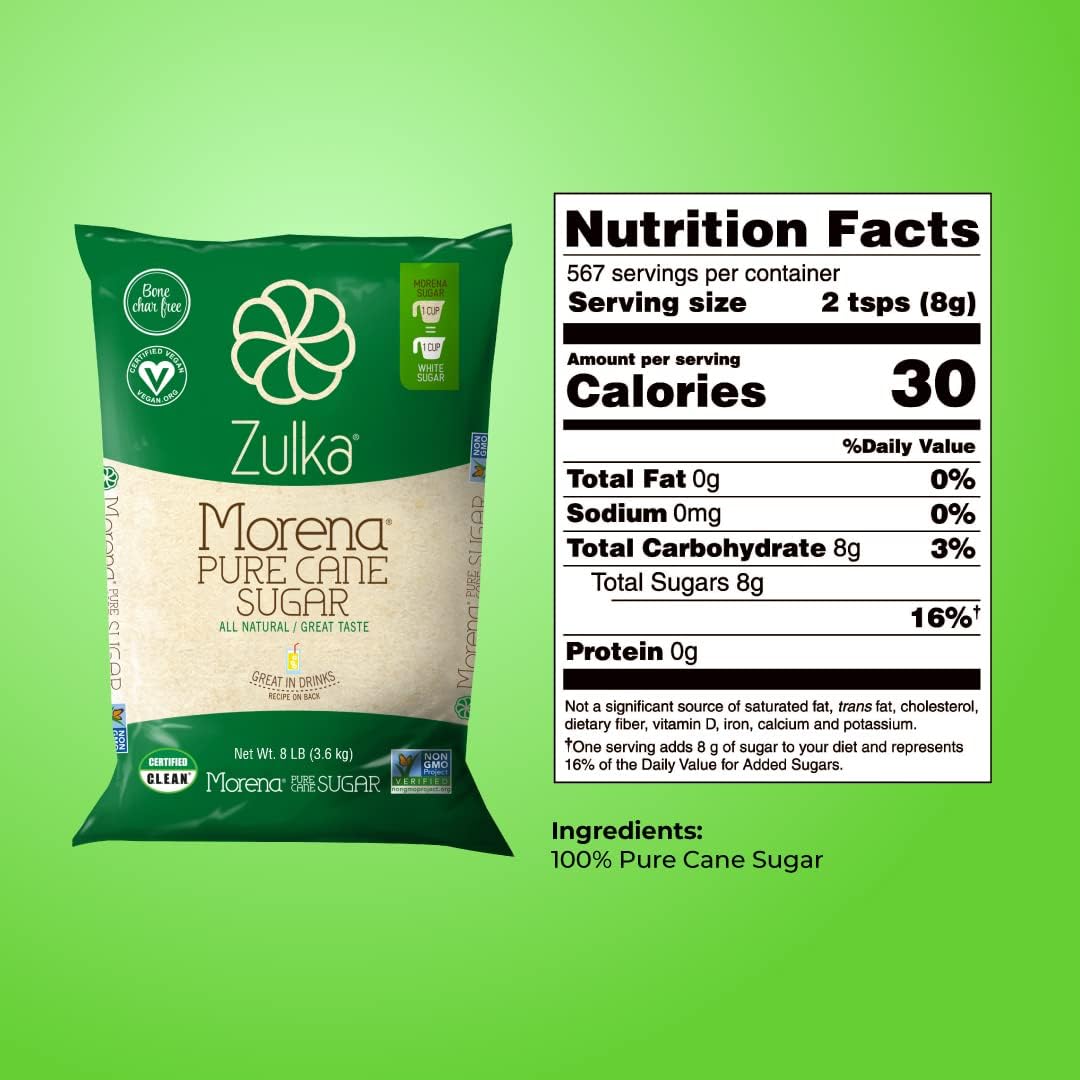 Zulka Morena Pure Cane Sugar - 4 LB (Pack of 1)