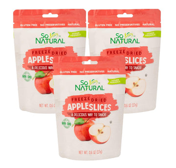 So Natural Freeze Dried Apple Slices 3 Pack 0.6oz, Small
