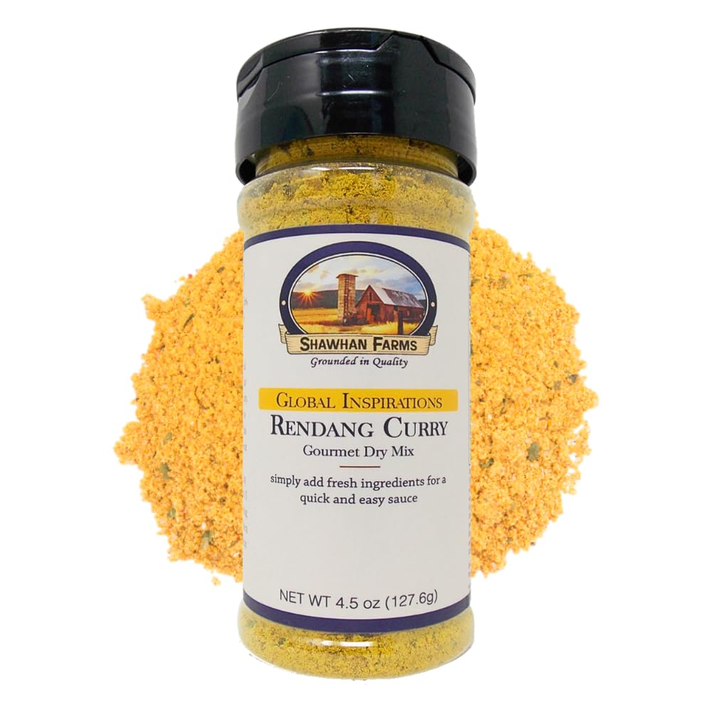 Shawhan Farms Rendang Curry Dry Sauce Mix - Non-GMO, Dairy Free, 4.5 Ounce Jar