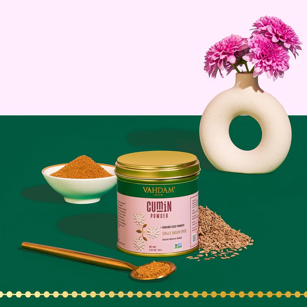 Vahdam, Cumin Powder (2.47Oz/70G) 100% Raw Whole Cumin Ground (Cuminum Cyminum L.) Adds Flavor And Taste | Direct From Source