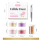 Shimmer Edible Glitter For Drinks Cocktails, Food Grade 4G/Bottle, Sujoygar, Luster Dust Set For Cakes, Baking, Strawberries, Ch
