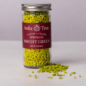 India Tree Nature's Colors Bright Green Sprinkles 3 oz | Natural, Vegan, Non-GMO, Top 9 Allergen-Free