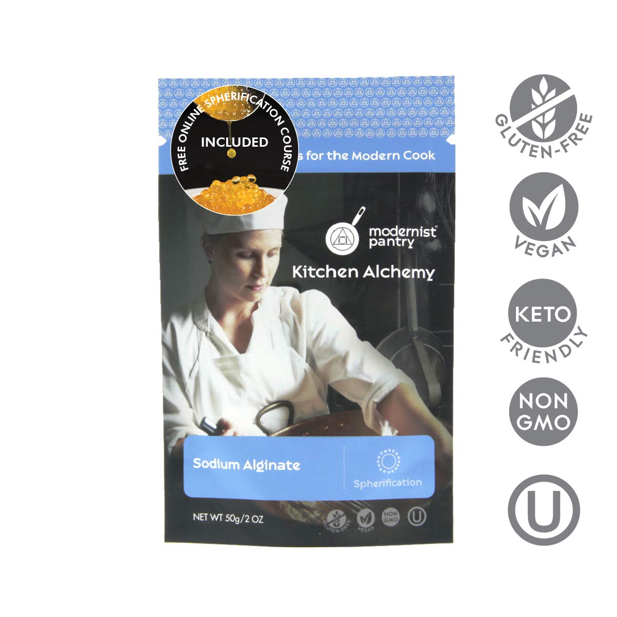 Sodium Alginate + Calcium Chloride Value Pack ⊘ Non-Gmo Vegan Ou Kosher Certified - 100G/4Oz (Bundle With 2 Items)