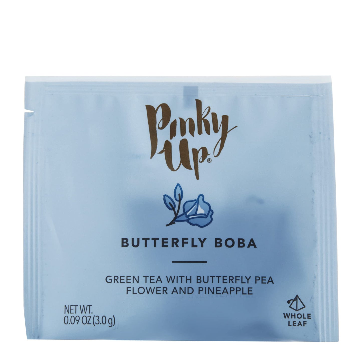 Pinky Up Butterfly Boba Tea Sachets - Low Calorie Whole Leaf Green Tea Bubble Tea - Boba Gift 12 Biodegradable Tea Bags
