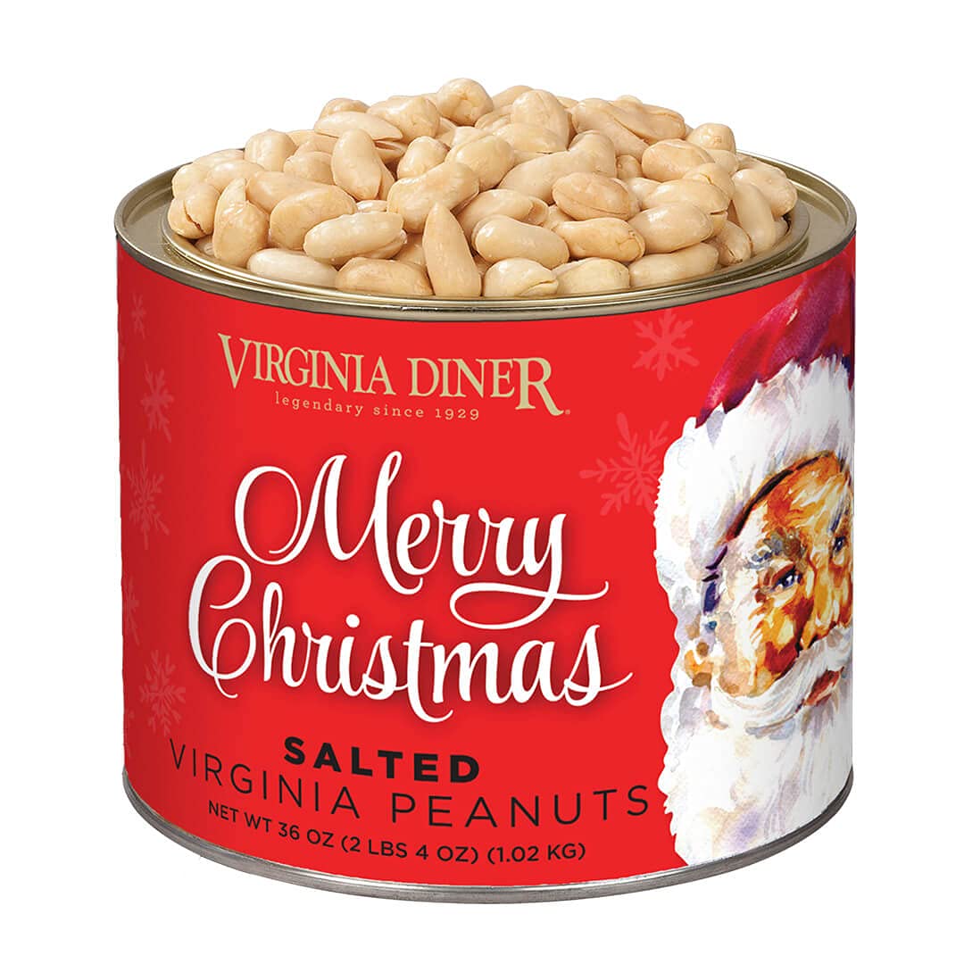 Virginia Diner Gourmet Extra Large Salted Peanuts, 36oz - Merry Christmas Salted