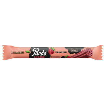 Panda Natural Soft Strawberry Licorice Candy - Non-GMO, Vegan, Fat Free - 32g (1.125 oz) x 20 Bars Pack