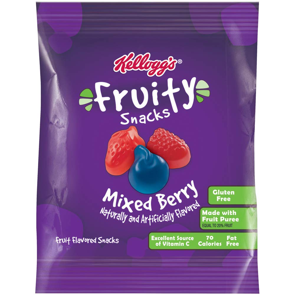 Fruity Snacks, Mixed Berry, Gluten Free, Fat Free, 17.6 Oz (22 Pouches)