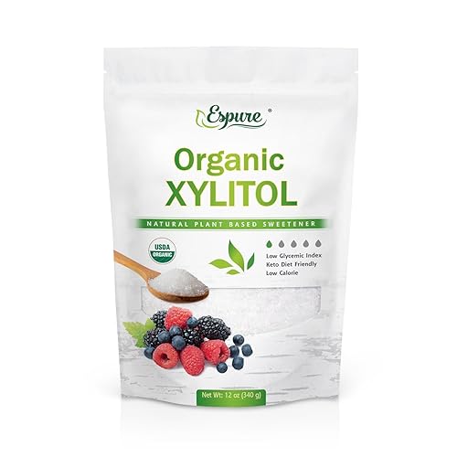 Organic Xylitol - Derived from USDA Certified Organic Birch, Low Calorie, Keto, Sugar Substitute; 12 Oz