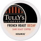 TULLYS Coffee Decaffeinated French Roast K-Cup Pods, Extra Bold, 24 Count, For Keurig Brewers, Coffee