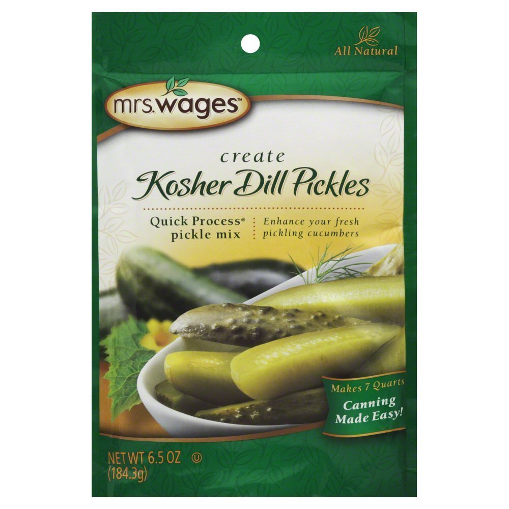 Mrs. Wages Quick Process Kosher Dill Pickle Mix, 6.5-Ounce Packets (Pack Of 12)