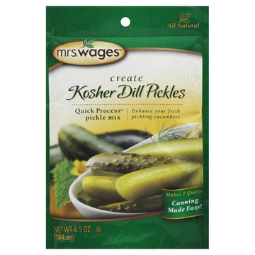 Mrs. Wages Quick Process Kosher Dill Pickle Mix, 6.5-Ounce Packets (Pack Of 12)