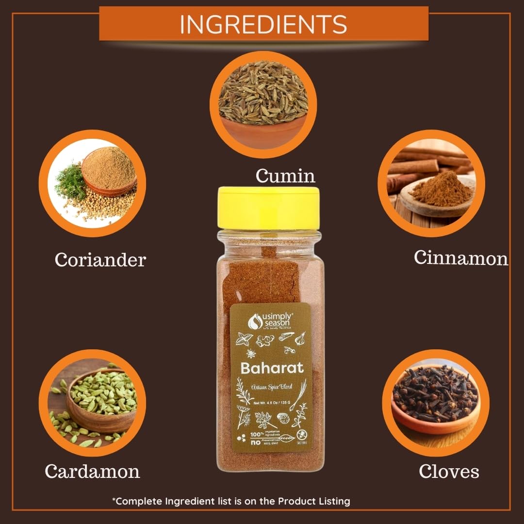 USIMPLY SEASON Middle Eastern Seasoning, Baharat Spice, 4.8 Ounce