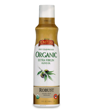 Pompeian USDA Organic Extra Virgin Olive Oil Non-Stick Cooking Spray, Full-Bodied, Perfect for Salads and Pasta, Naturally Glute