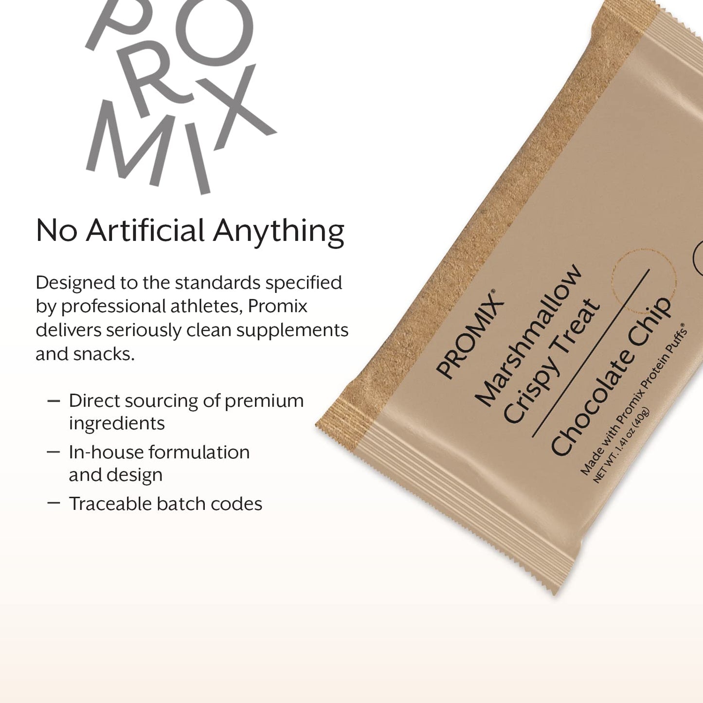 Promix Nutrition Protein Puff Bars, 12-Pack - Chocolate Chip - Marshmallow Crispy Treat - Great Tasting & Healthy On The Go Snack - High Protein & Low Calorie - Non-Gmo & Free From Gluten, Soy, & Corn