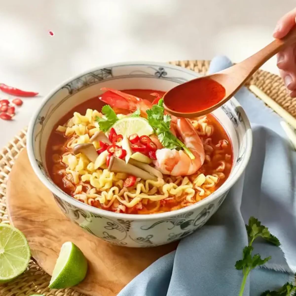 Korean Spicy Chicken Flavor Ramen - Original, Rose, Cheese, Yakisoba and Tomyang 5 Variety Flavor (Pack of 5)