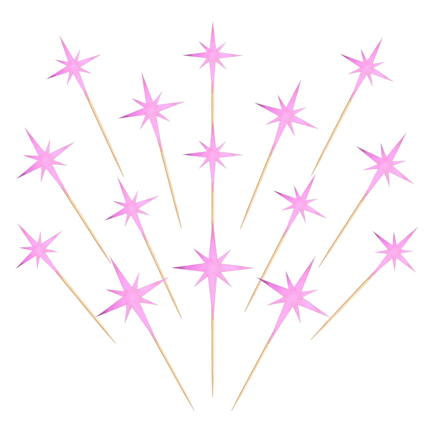 Keaziu Star Cupcake Toppers, 30PCS Purple Paper Picks for Engagement, Bridal, Baby Shower, Wedding, Birthday Party Decorations