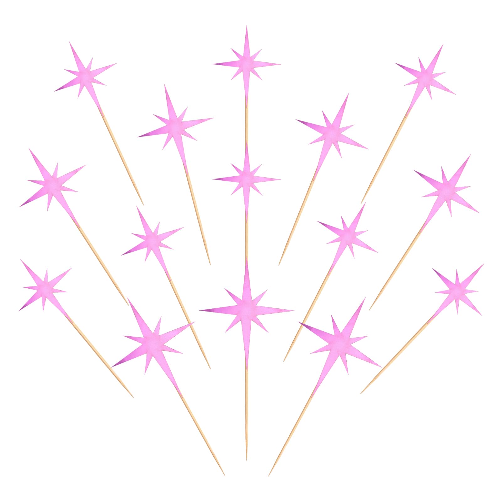 Keaziu Star Cupcake Toppers, 30PCS Purple Paper Picks for Engagement, Bridal, Baby Shower, Wedding, Birthday Party Decorations